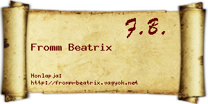 Fromm Beatrix névjegykártya